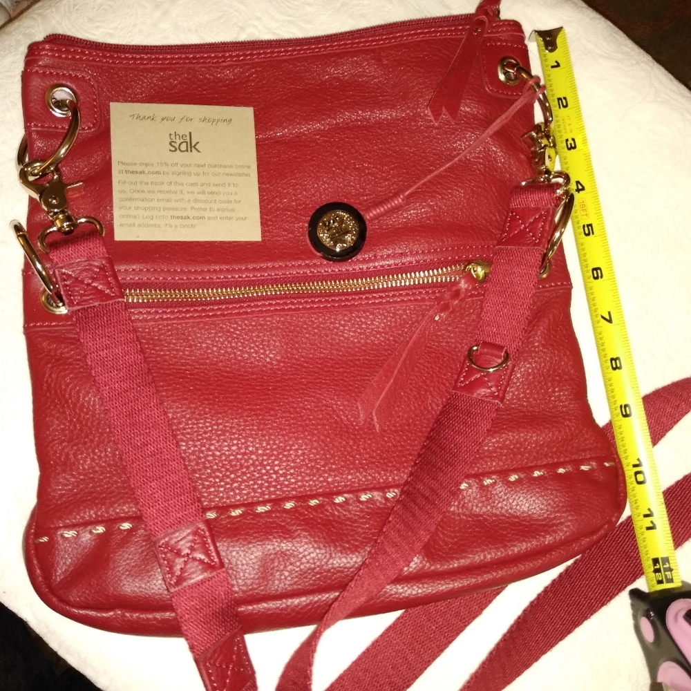 Red Leather Sak Purse